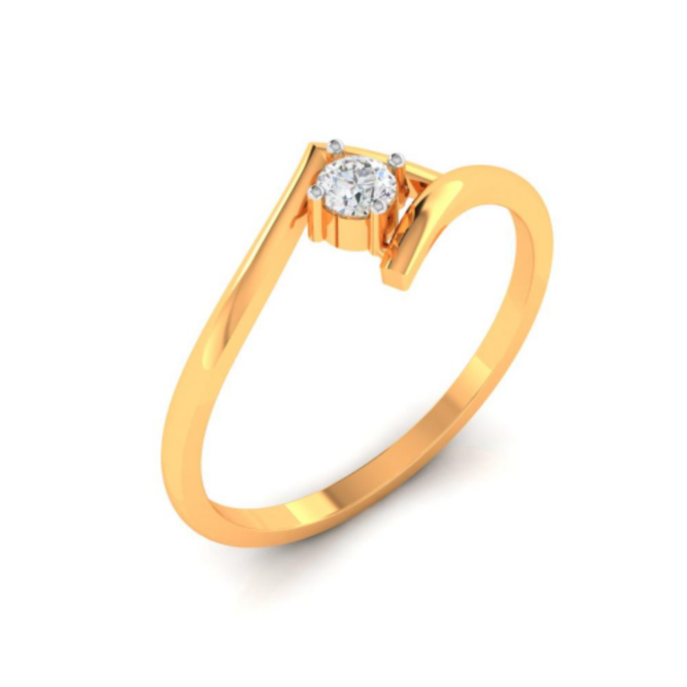 Traditional One Binge Diamond ring with 18K gold 