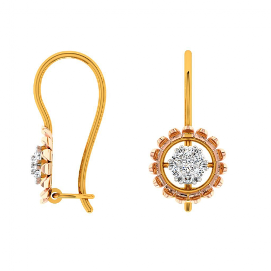 18KT (750) Yellow Gold and Diamond Earring for Women