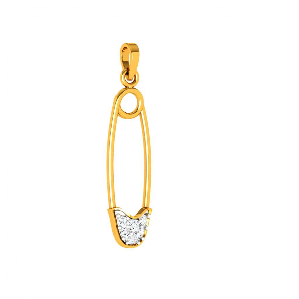 18KT (750) Yellow Gold Diamond Pendant for Woman