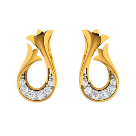Buy 18k Yellow Gold and American Diamond Stud Earrings for Women VE794  Online from Vaibhav Jewellers