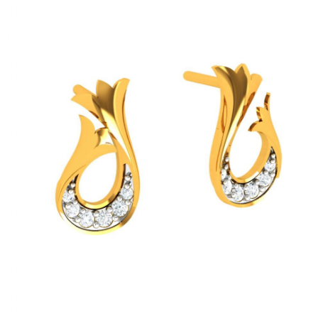 Gleaming Round Gold Stud Earrings