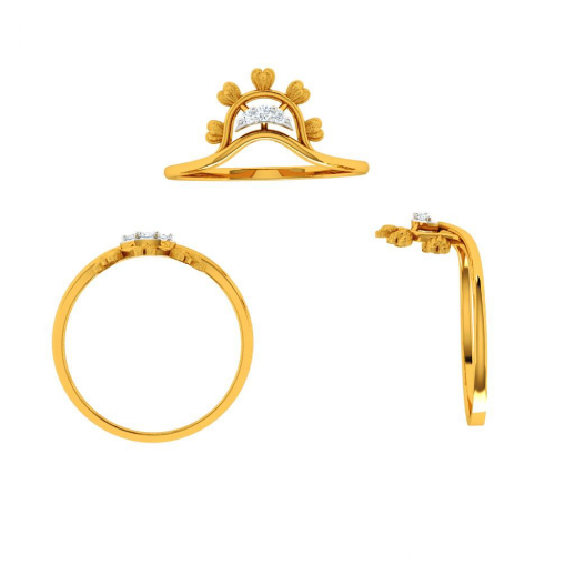 Buy Trendy Beaded Intercrossed Gold Nosepin |GRT Jewellers
