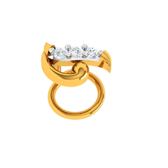 American Diamond Studded Gold Nose Ring – Priyaasi