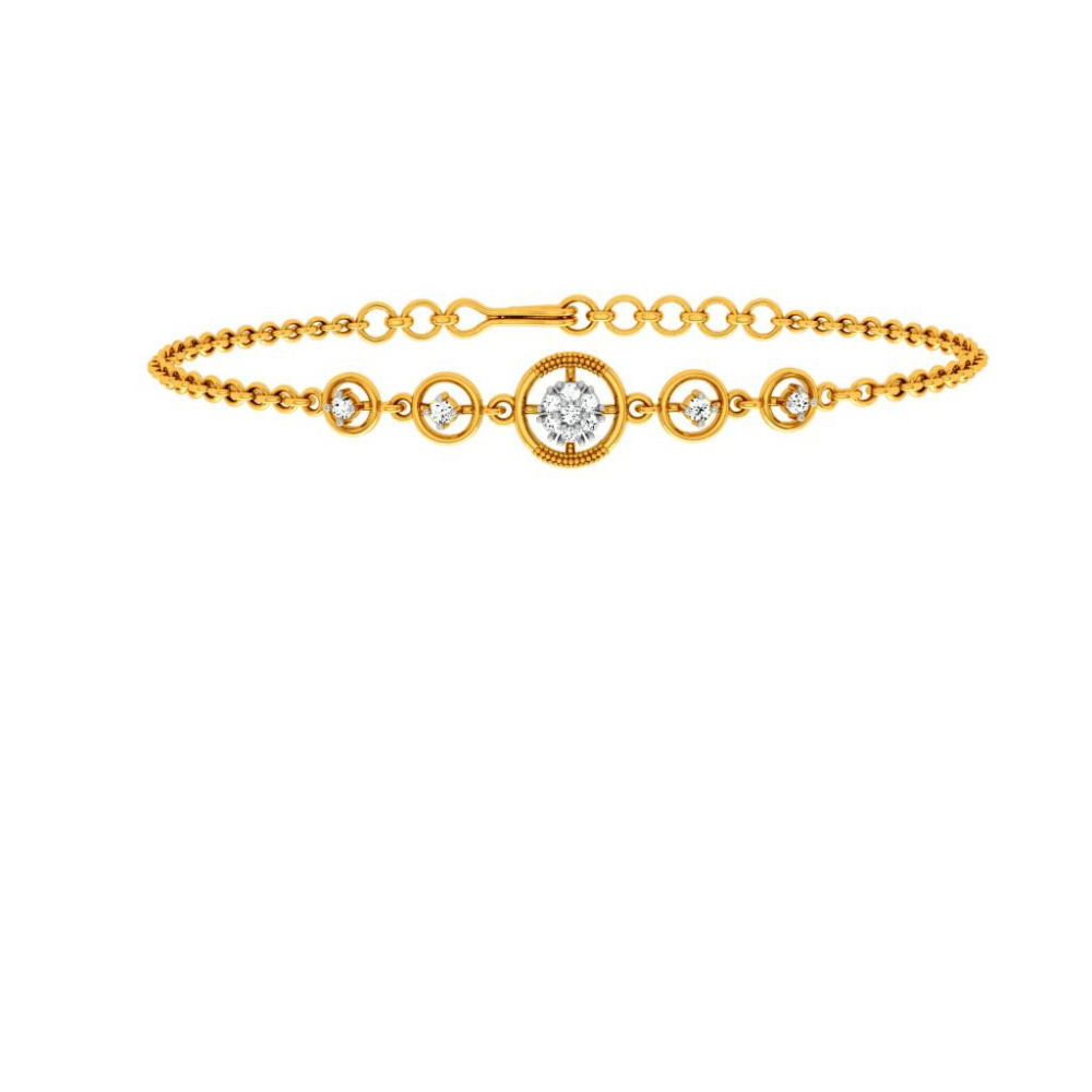 Circular Gold and Diamond Bracelet