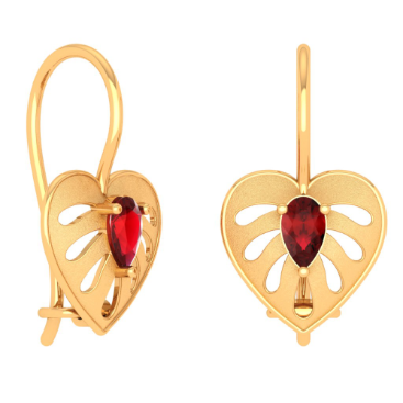 Gold Pink & Red Heart Drop Earrings - 3 Pack