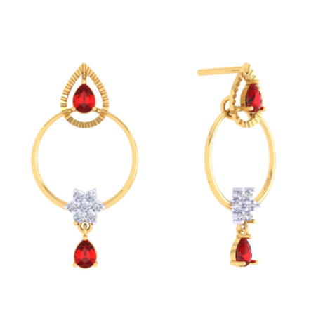 Flower Shape Diamond Earrings | Ouros Jewels