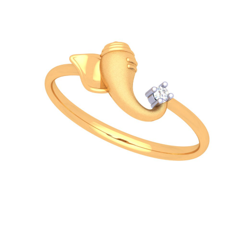 P.C. Chandra Jewellers 14KT Yellow Gold and American Diamond Ring for Women  - 1.97 Grams : Amazon.in: Fashion