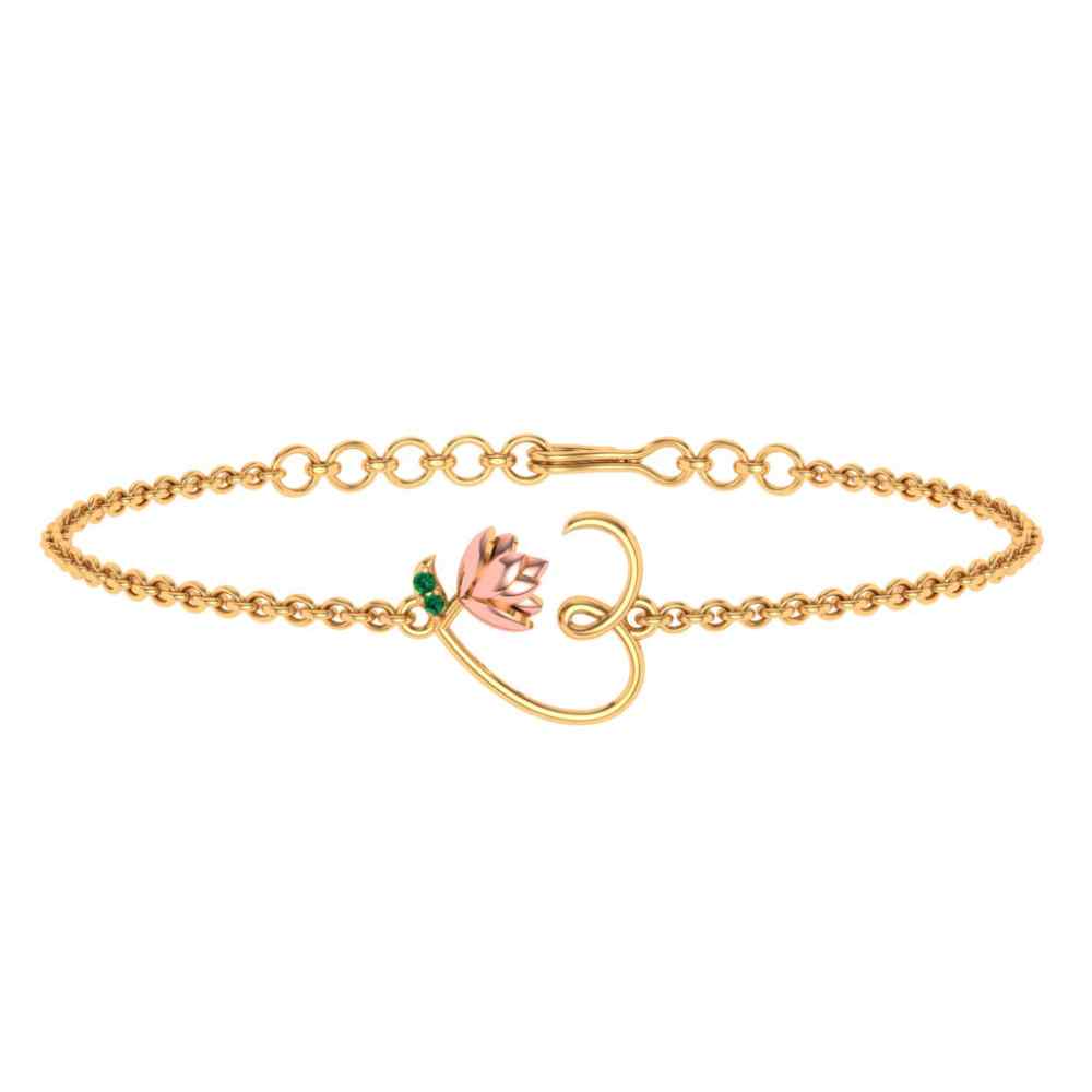 PC Chandra 22 Karat Gold Bracelets with Flower Design