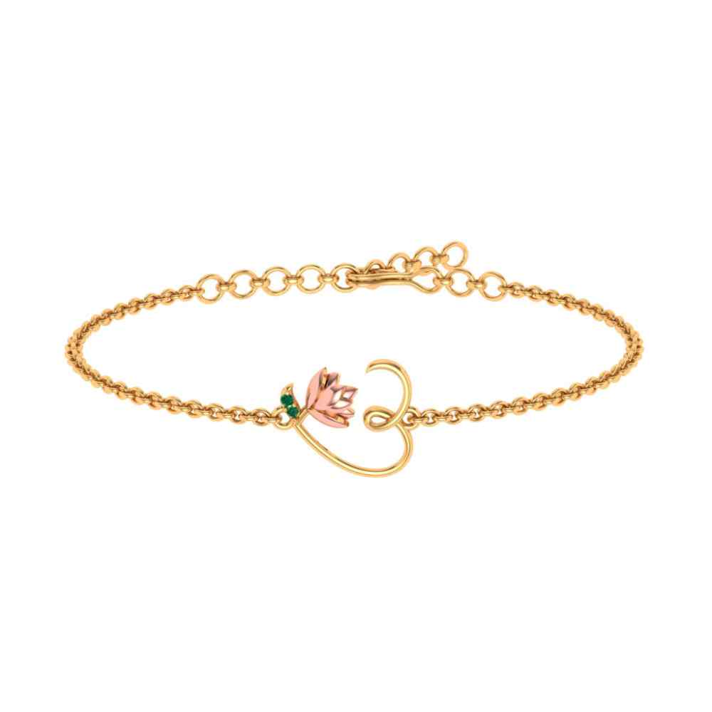 22ct Gold Poncha Bracelet with Flower Design