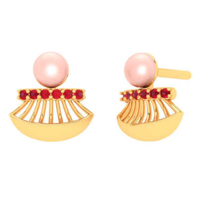 Buy P.C. Chandra Jewellers Gold Design A Pink stone Earrings Online At Best  Price @ Tata CLiQ