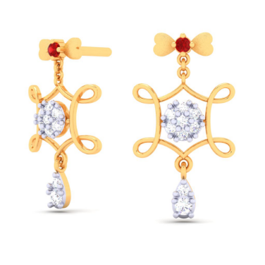 Swirl Abstract Diamond Stud Earrings-Candere by Kalyan Jewellers
