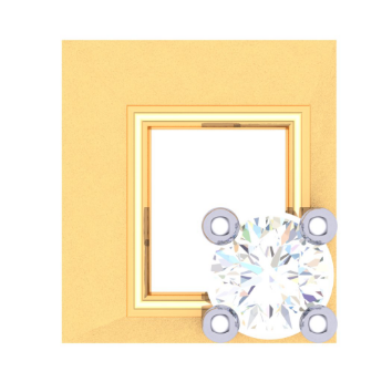 18KT Square Shaped Gold Nosepin with a Diamond From Diamond Collection 