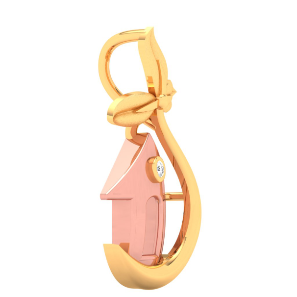 18K home with a leaf shape gold & diamond pendant from Diamond Collection
