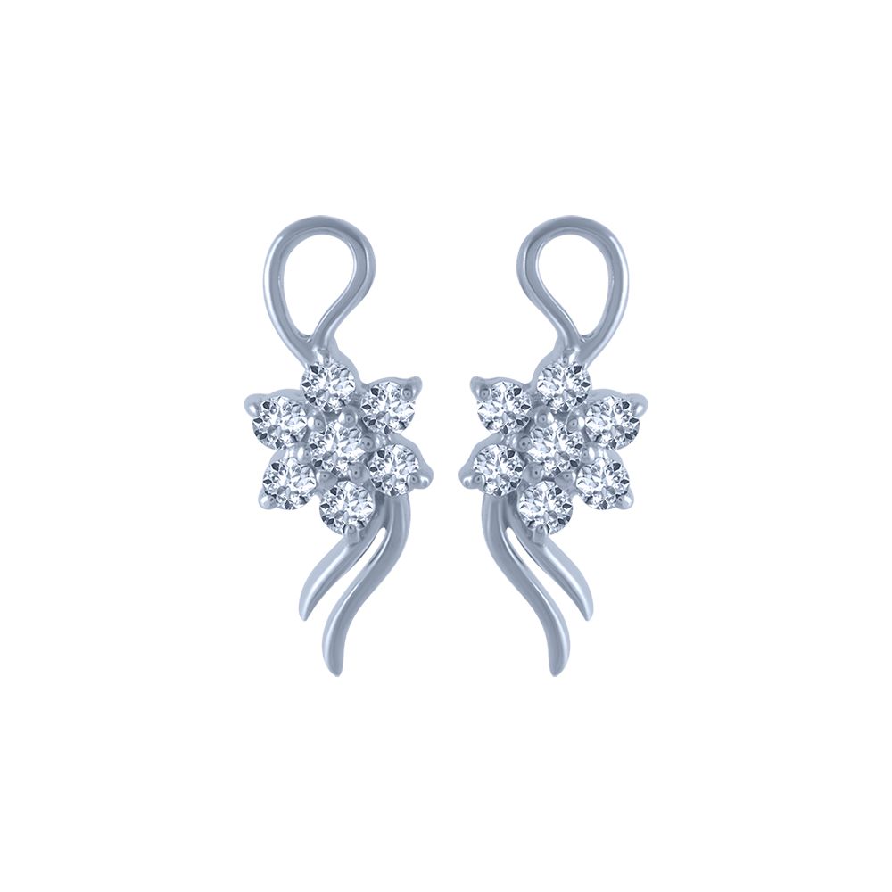 18k (750) White Gold and Diamond Stud Earrings for Women