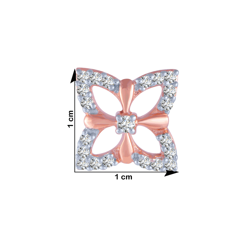 18KT (750) Rose Gold and Diamond Stud Earrings for Women