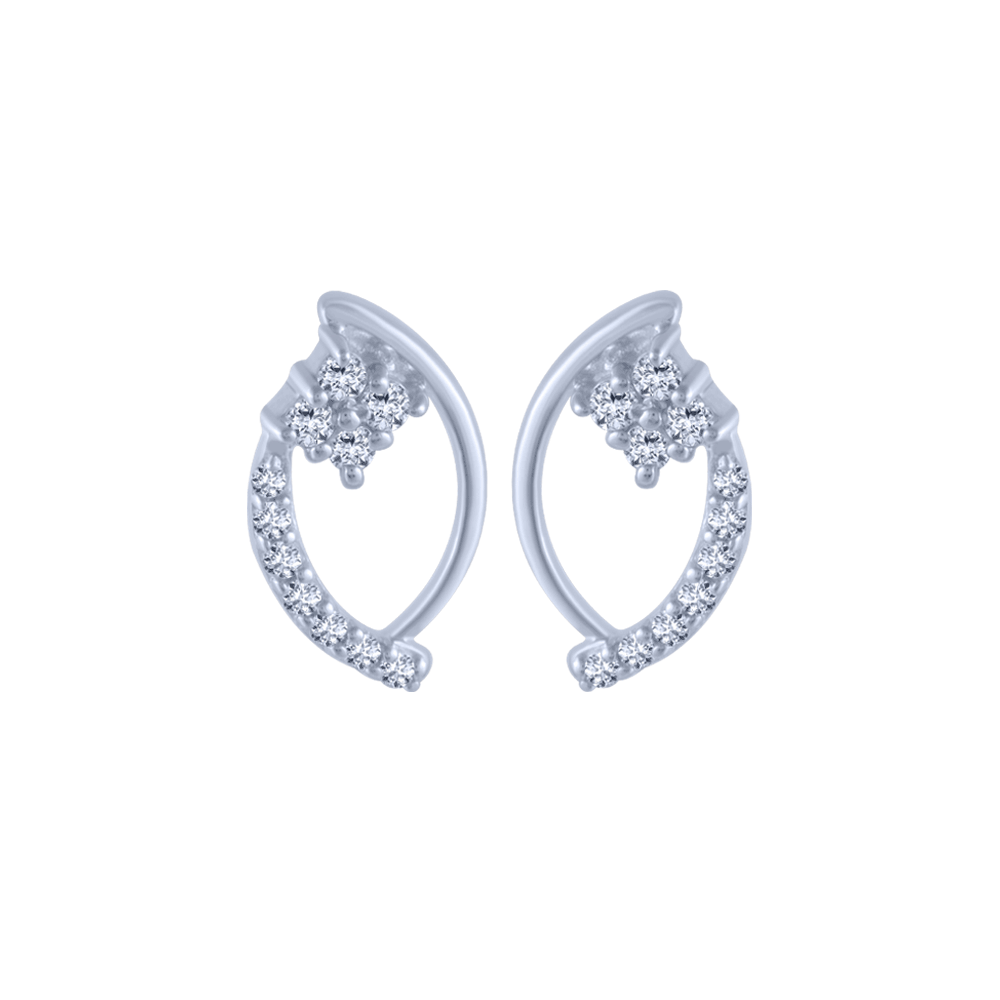 Joyful Hearts Blue Sapphire Diamond Earrings (750 White Gold)