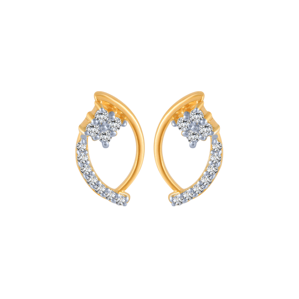 Diamond Huggie Earrings with Single Floating Diamond – SouthMiamiJewelers