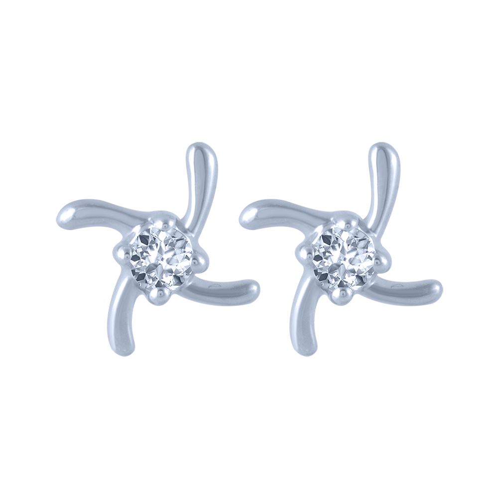 750/18k White Gold Diamond Earring - Poh Kong