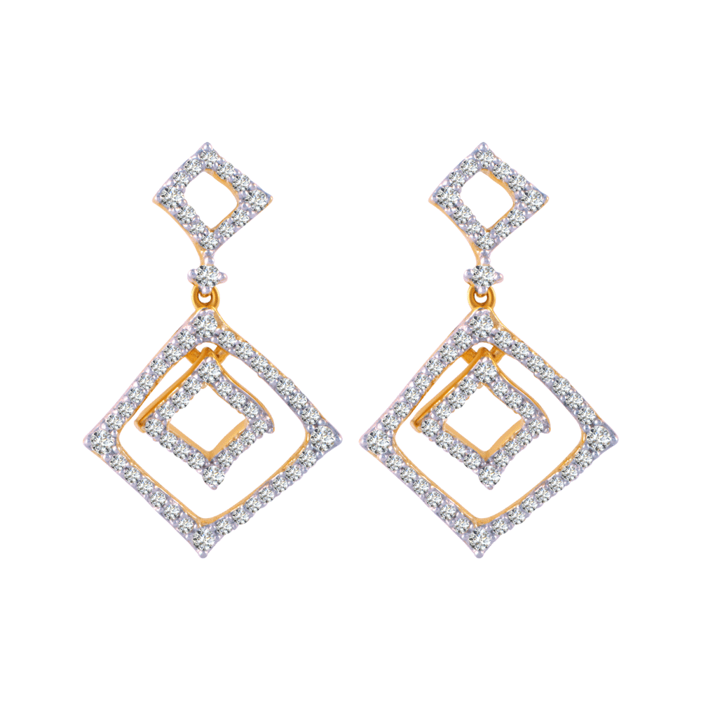 White Gold Earrings 18K With Diamonds - Oro | GiB Jewels