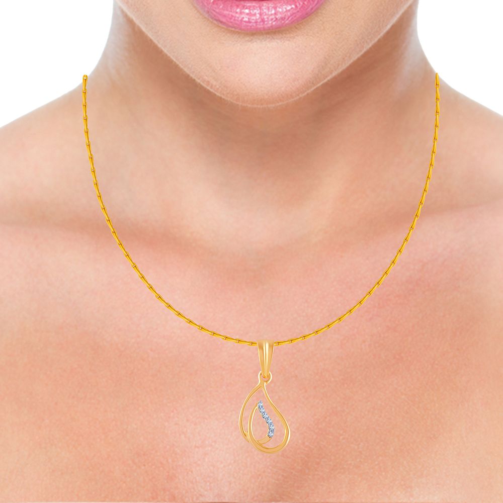 18k (750) Yellow Gold and Diamond Pendant for Women