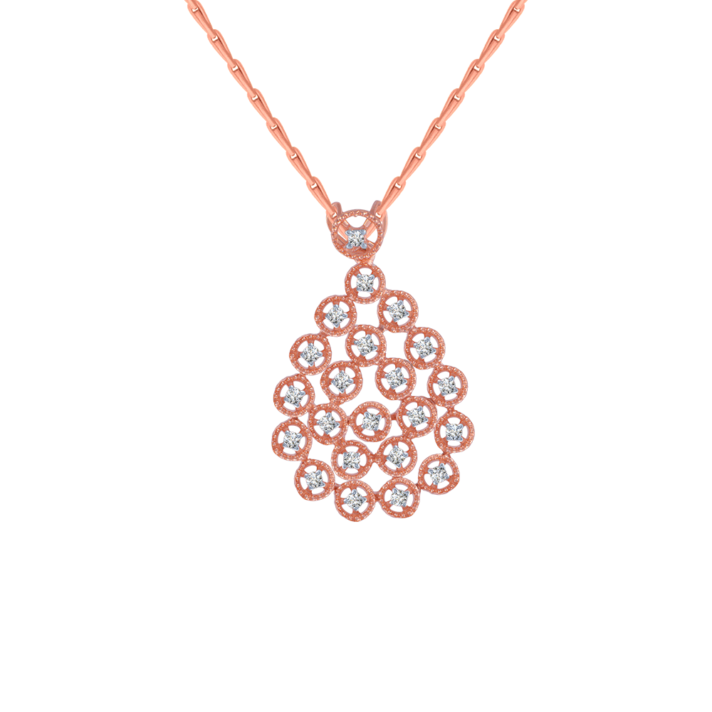 18KT (750) Rose Gold and Solitaire Pendant for Women