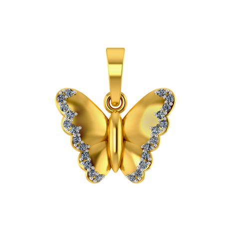 Cute Butterfly Charms Cubic Zirconia 18K Gold Necklace Pendant Chain F –  ZIVOM