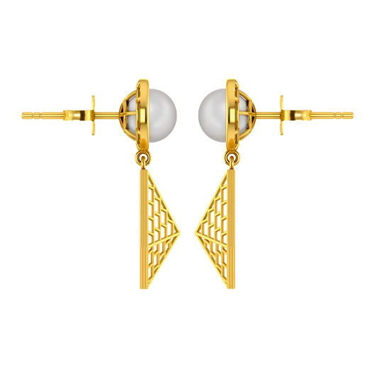 Mini Tria Frame Diamond and 18k Gold Stud Earrings - John Brevard