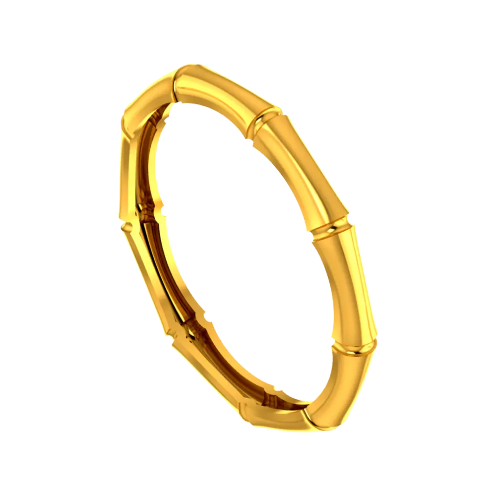 Bamboo-designed 18K gold ring 