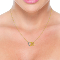 Heart-Lock Themed Diamond-Studded Gold Necklace 