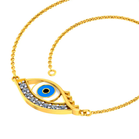 Ladylike Evil Eye Necklace Gold for Women 925 Stering Silver Chain with 5A  Cubic Zirconia 18K Gold Plated with Third Eye of White Blue CZ for Faith  and Luck Protection : Buy