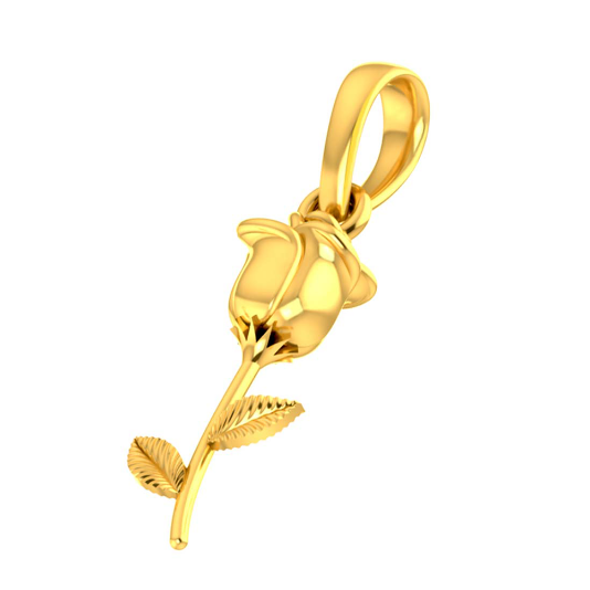 Lovely 18k gold Rosebud Design Pendant from PC Chandra Online Exclusive Collection