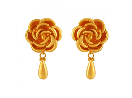 Rose Flower Stud Earrings For Women Gold Color Stainless Steel Flower  Piercing Earring Vintage Wedding Jewelry aretes mujer - AliExpress