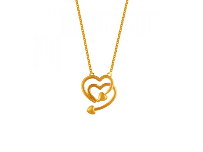 Heart shaped store pendant in gold