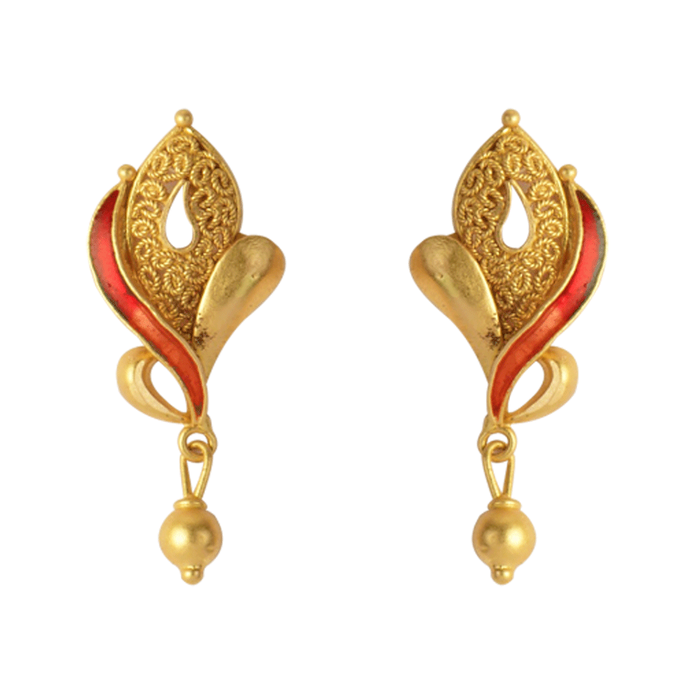 Diksha Collection Gold Plated Jhumki Earrings