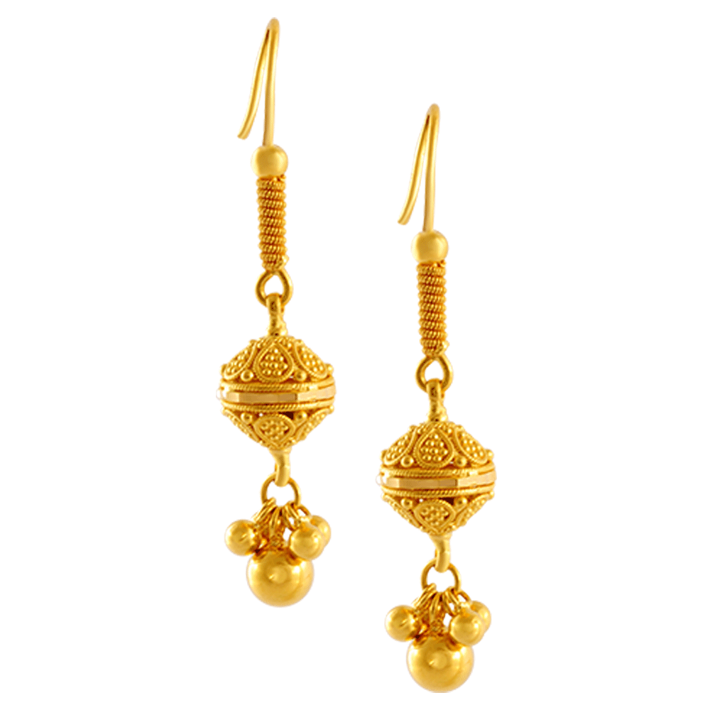 22KT Yellow Gold Jhumki Earrings for Women