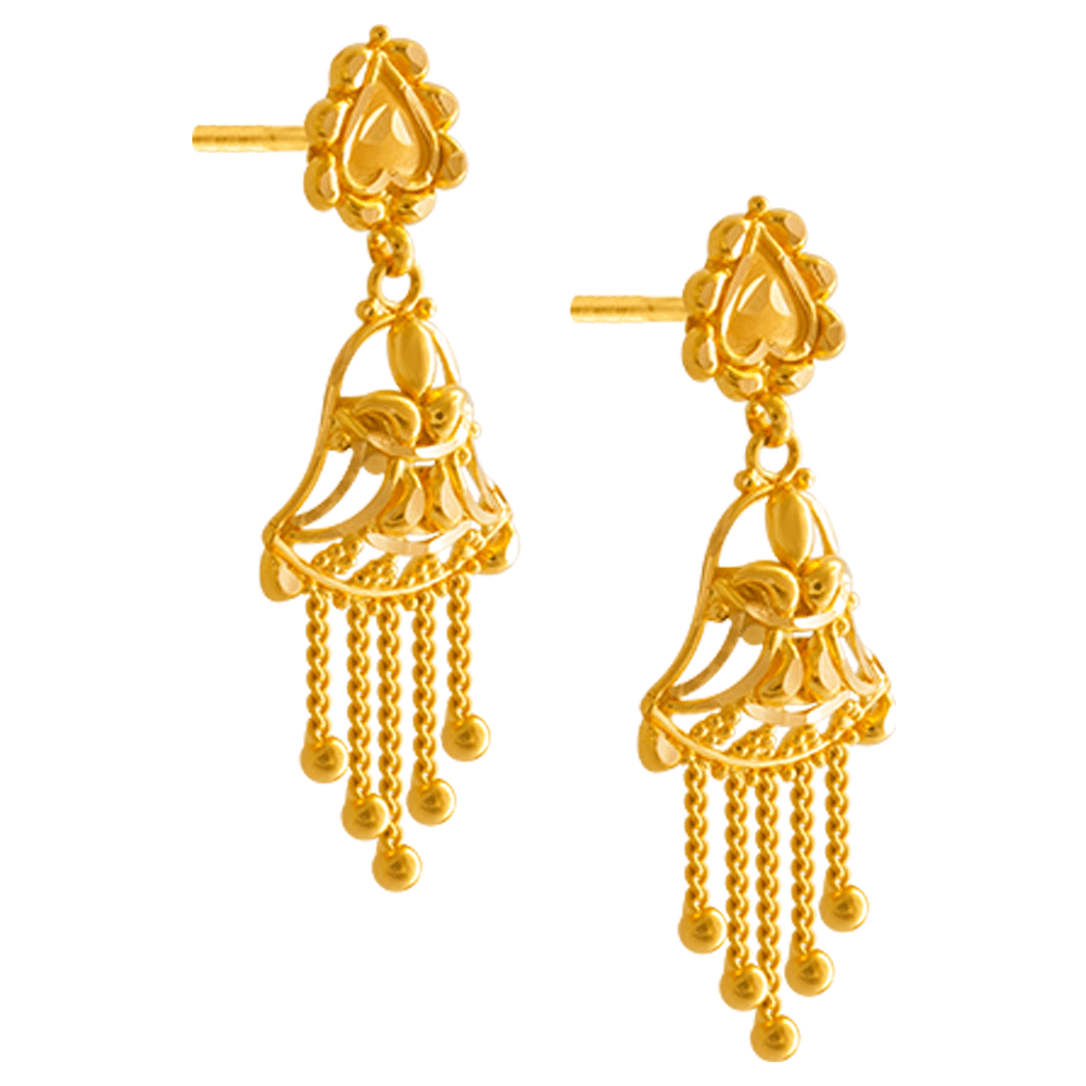 Browse PC Chandra's Elegant Gold Jhumka Earrings Designs online