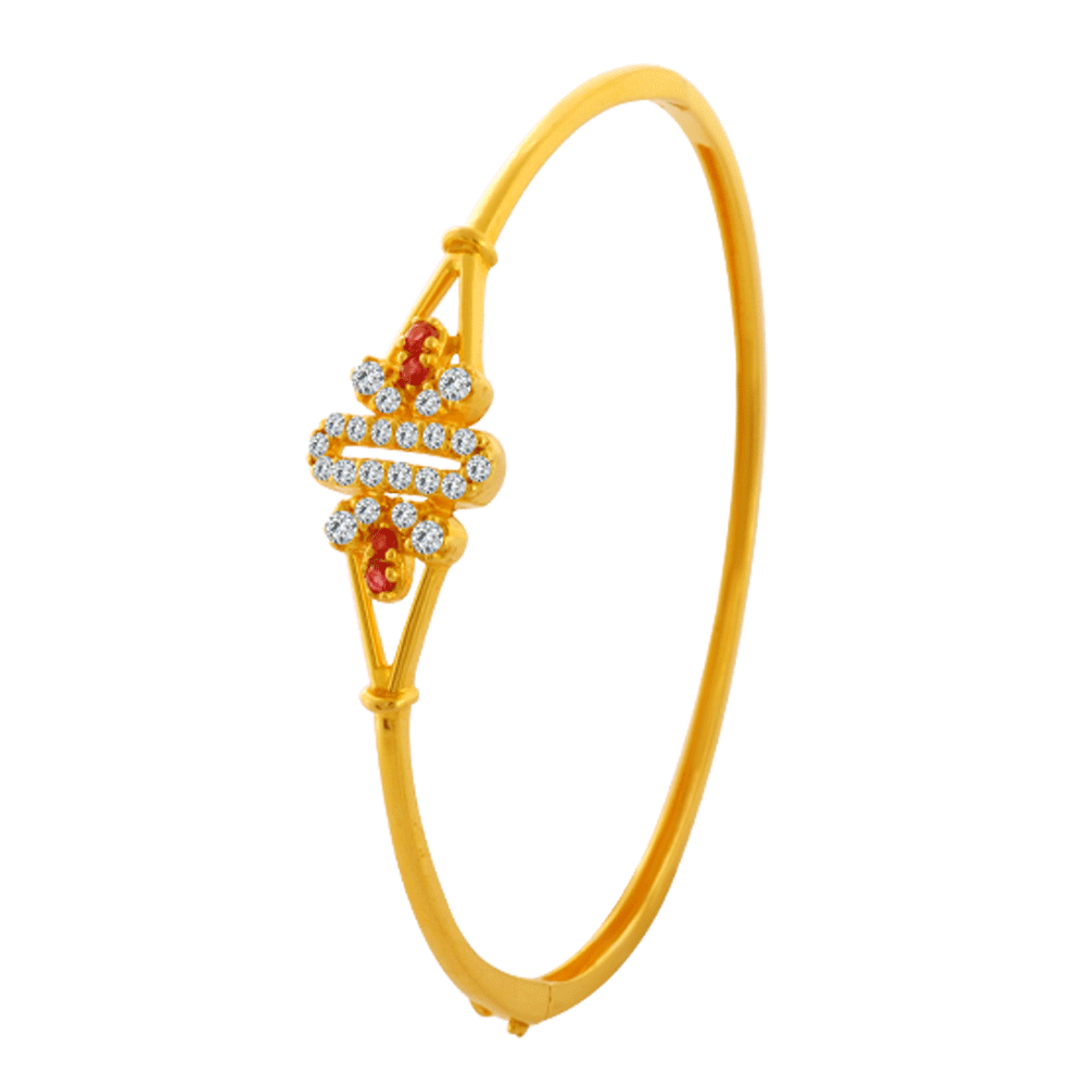 22KT Yellow Gold and American Diamond Bangle for Women