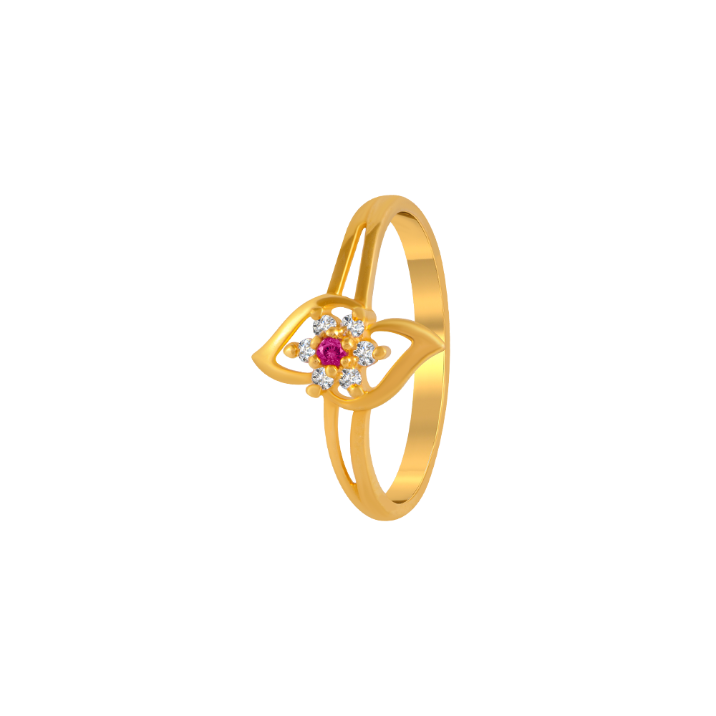 22 Karat Gold Ring - Rilg27558 - US$ 550 - 22K Gold ring for ladies is  traditionally designed with detailed filigree work and machine cuts whic