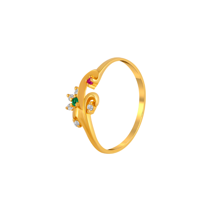 P.C. Chandra Jewellers 18k (750) Yellow Gold and Diamond Ring for Women :  Amazon.in: Fashion