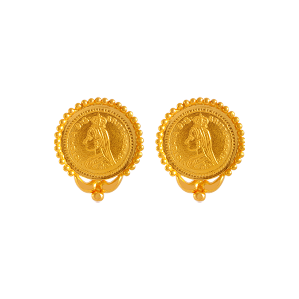 Purchase Simple Gold Earrings Design Online - PC Chandra