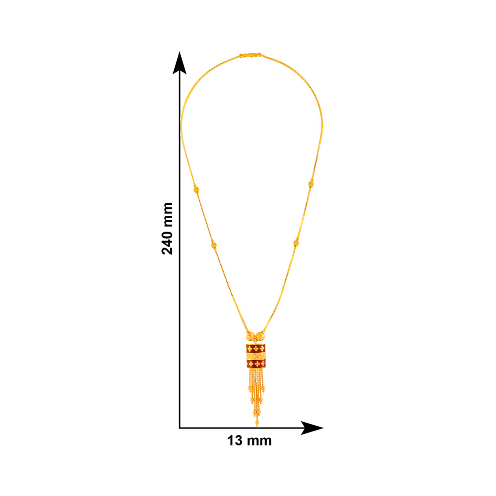 22KT (916) Yellow Gold Chain Pendant for Women