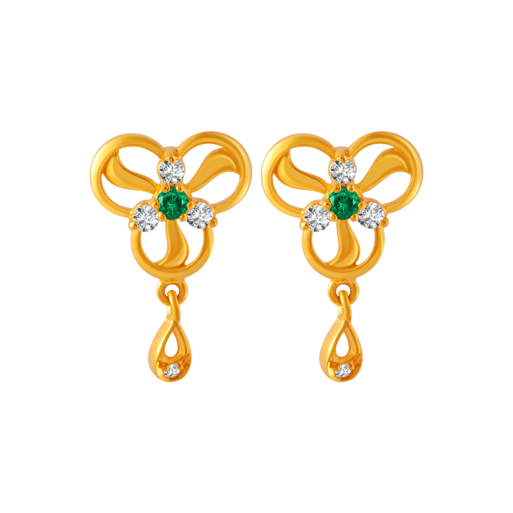 Designer Gold Stud Earrings | Gold Stunning Earrings for Women - PC Chandra