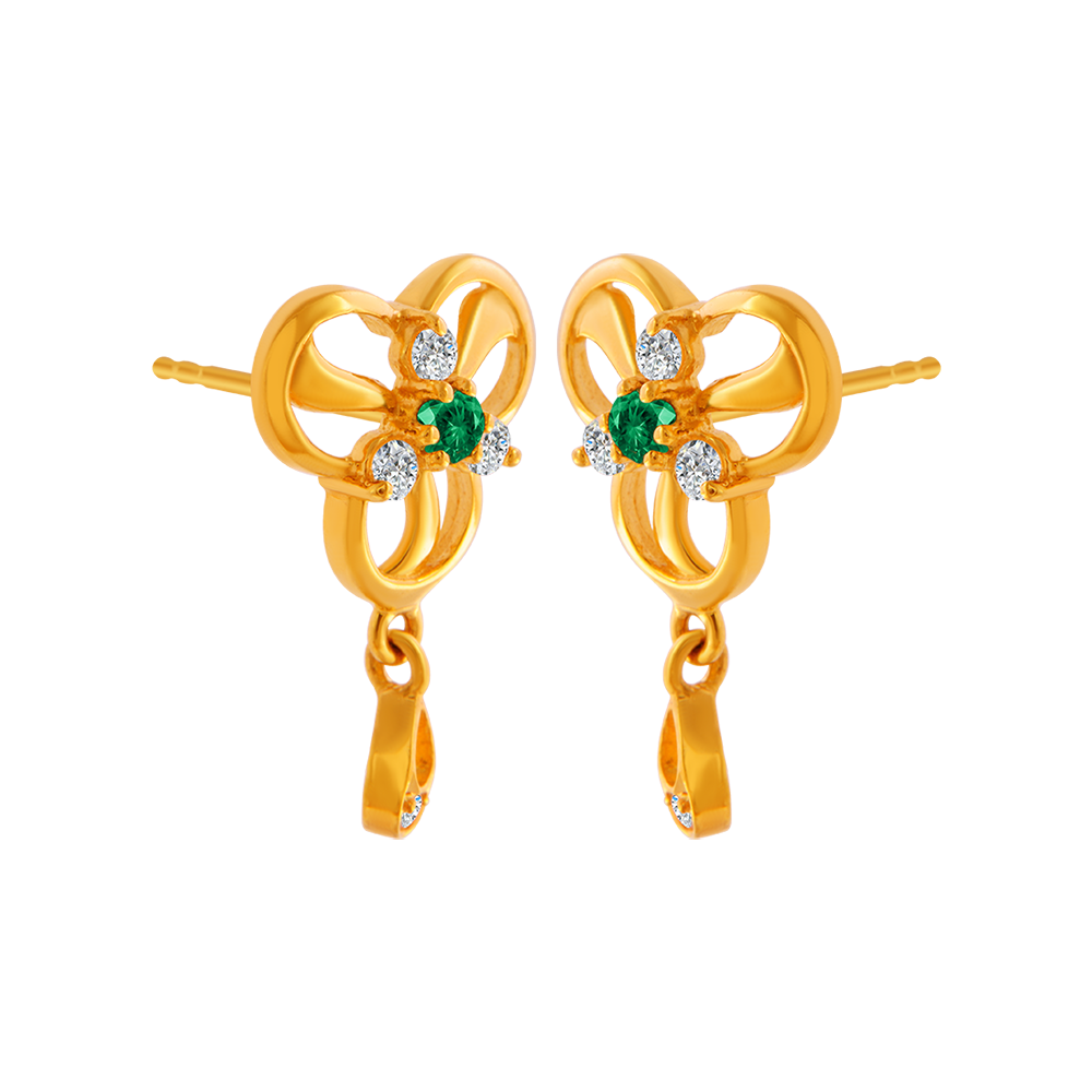 Designer Gold Stud Earrings | Gold Stunning Earrings for Women - PC Chandra