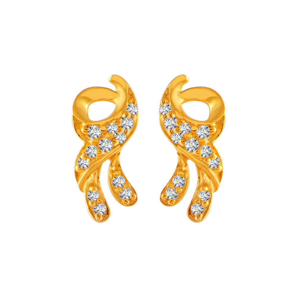 22K Gold Stud Earrings for Women - PC Chandra Jewellers