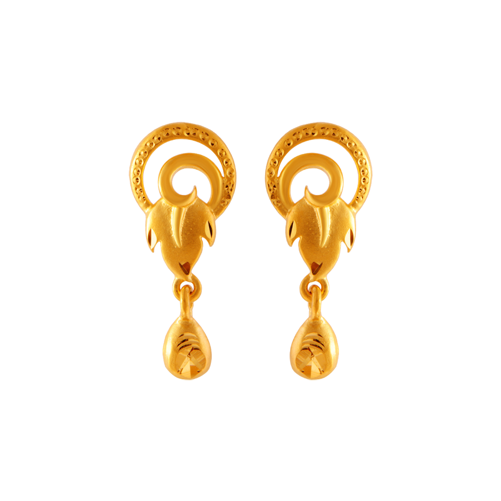 Peacock Design Forming Gold Earring At Low Price ER3301