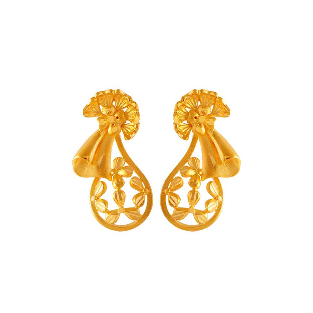 22KT Yellow Gold Clip-On Earrings for Women