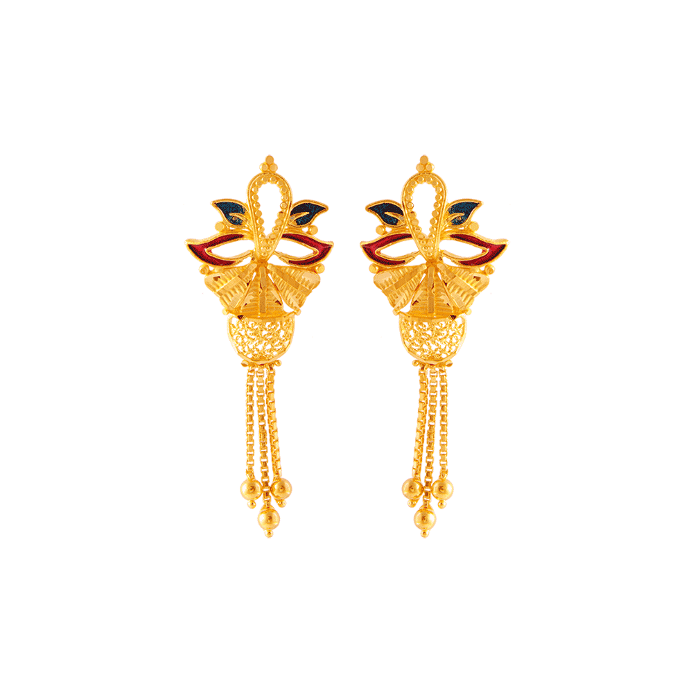 22KT (916) Yellow Gold Stud Earrings for Women