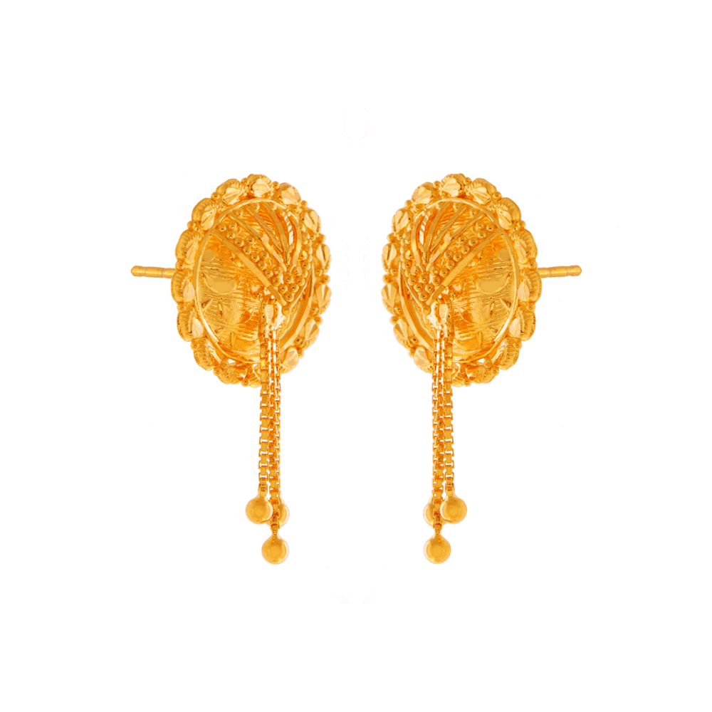22KT (916) Yellow Gold Stud Earrings for Women
