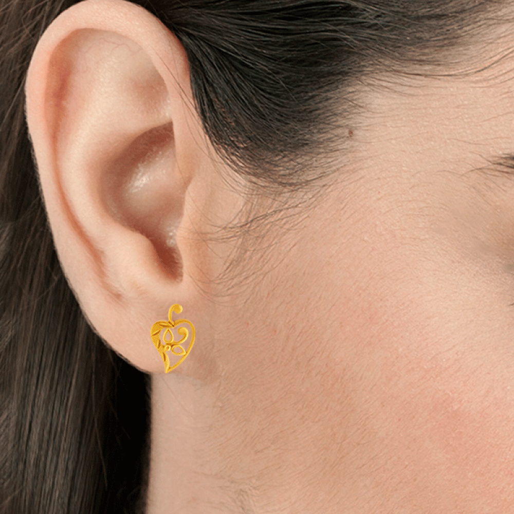 22KT Yellow Gold Stud Earrings for Women