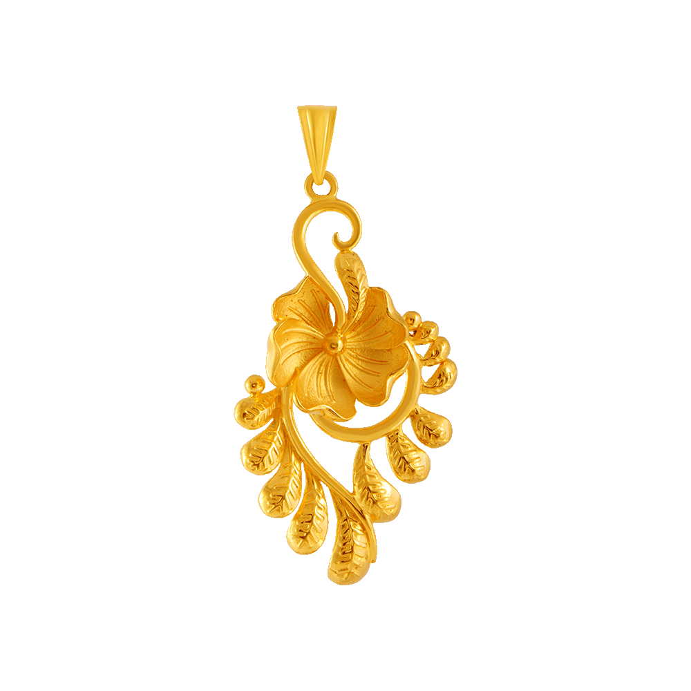 Big Flower Pendant Online  Latest Gold Pendants Design for Female